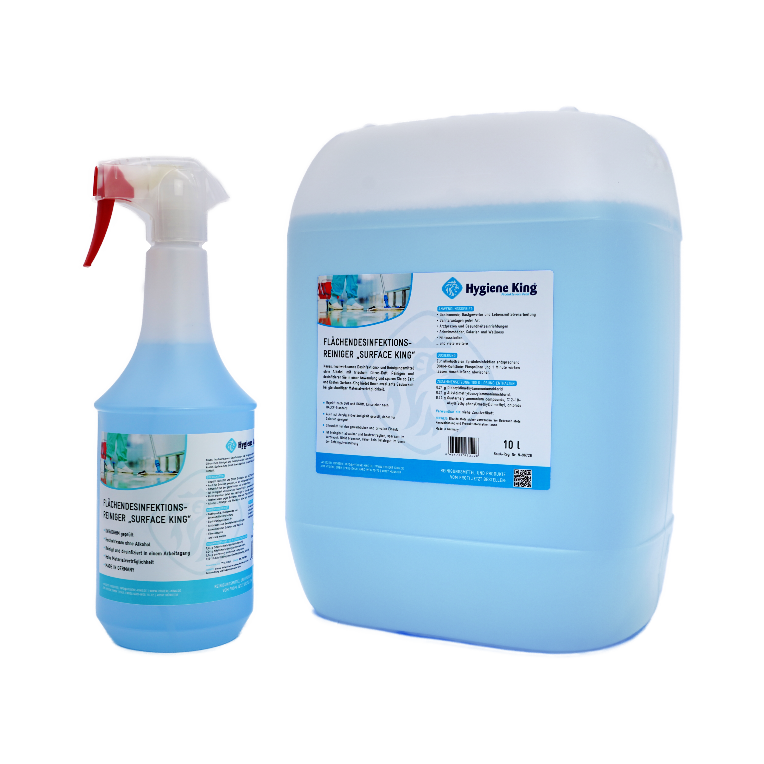 Hygiene King Surface King Flaechendesinfektionsmittel 10l 1l Kombi 1